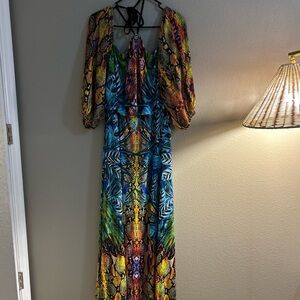 VENUS Colorful Long Sleeve Maxi Dress